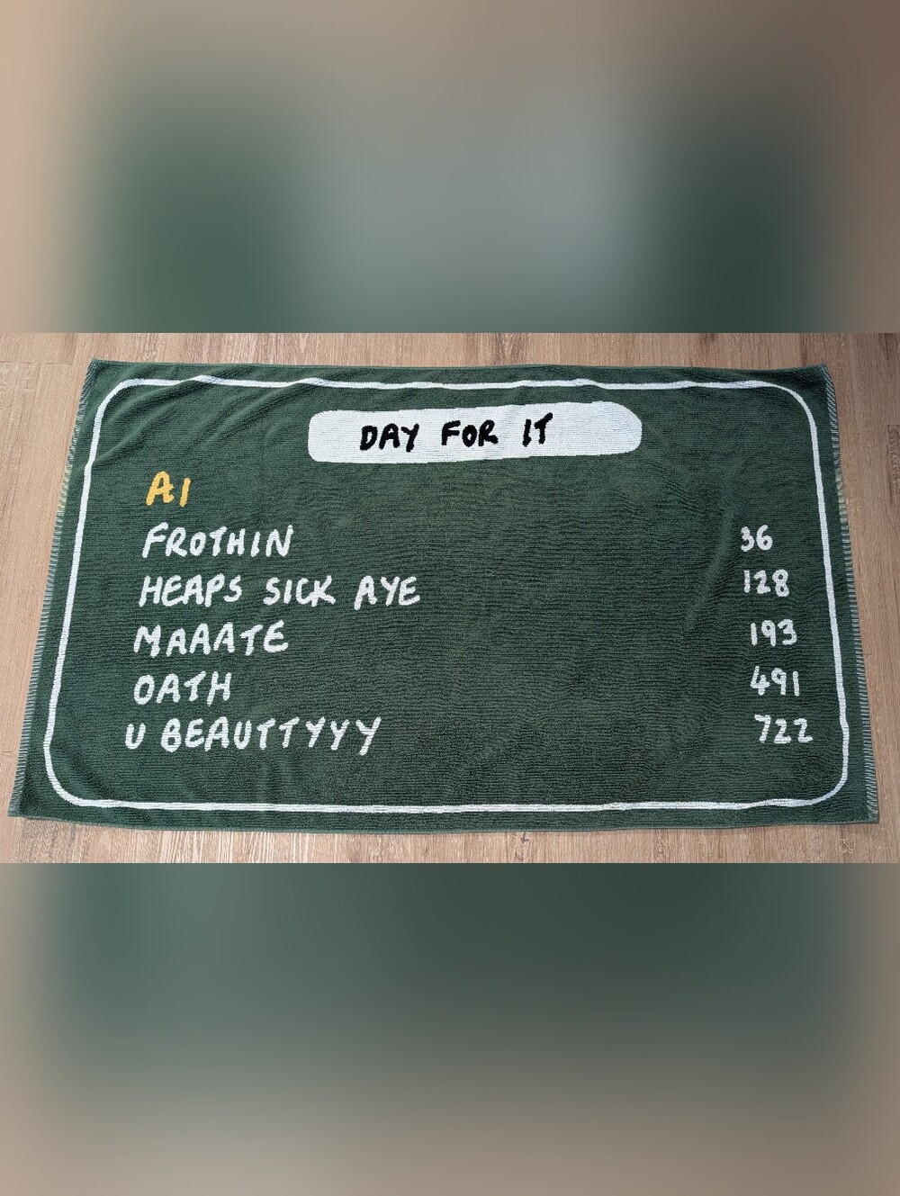 RARE Exhibit-Only CJ Hendry "Straya" 100% Cotton Day For It Towel